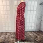 Gal Meets Glam Robyn maroon plaid long sleeve maxi dress size 0 Photo 8