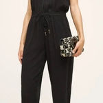 Anthropologie  Hei Hei Taj Jumpsuit Sleeveless Open Back Crochet Black Size Small Photo 0