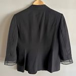 Talbots Vintage  Pure Silk Black Blazer Floral Mesh Cuffs Women’s Size 4 Photo 7
