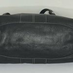 Vintage Tignanello Black Leather Zip Top Handbag Silver Hardware Photo 5