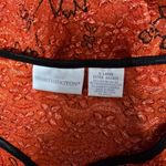 Worthington Y2K Orange Floral Lace V-Neck Top Black Trim Romantic Indie Fairy Photo 5