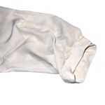 Tacera Womens Blouse Top Roll Tab Sleeves Zip Accent Ivory Light Beige Chiffon Photo 3