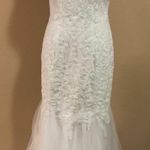 Lulus NWOT Dream Romance White Beaded Tulle Trumpet Maxi Dress Photo 2
