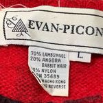 Vintage 90s Sweater Cherry Red Black Dark Floral Knit Pullover Wool Angora Size L Photo 4