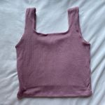 light pink mauve ribbed textured tank top Photo 5