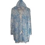 Charlie Holiday  Womens Swim Cover Up Long Sleeve‎ Tassel Hooded Blue Size 6 Photo 1