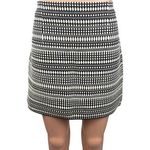 ZARA  Black White Woven Embroidered Jacquard Mini Straight Pencil Skirt Size L Photo 0