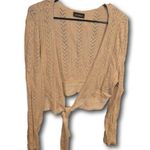 Lane Bryant Gold Lurex Tie Front Cropped Cardigan Size: 18-20 Photo 0