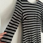 Ann Taylor  Tall Black Stripe Midi Dress Preppy Yacht Nautical Country Club XST Photo 1