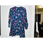 Derek Lam COLLECTIVE Navy Floral Print Godet-pleated Skirt Mini Dress Size 46 Photo 4