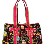 NGIL Vibrant Owl And Floral Print Quilted Brown Pink Photo 7