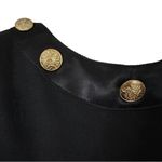Ivana Vintage Black & Gold Button Detail 3/4 Sleeve Split Hem Blouse Sz Medium Photo 5