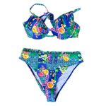 Cupshe  Floral Print Bikini Set High Waisted Ruffle Trim‎ Swimsuit L Photo 7