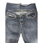 Rue 21 Curvy Bootcut Jeans Medium Wash Distressed Pockets Size 7 8 Blue Photo 1