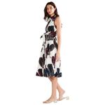 Nic+Zoe Petite Stamped Flowers Sleeveless White/Black/Multi Shirt Dress PM Photo 1