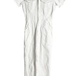 Good American Fit For Success White Denim Short Sleeve Jumpsuit Size Small Photo 5