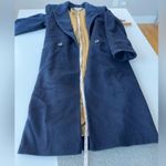 Vintage Ashley Scott Petites Navy Blue 100% Wool Long Dress Car Coat Size Medium Photo 8