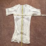 Rebellion  Lace Coverup XL Duster Embroidered Swim Boho Cream Sheer Open Front Photo 5