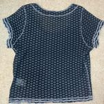 Free People Sheer Mesh Garner Floral Baby Tee Size Large Black Photo 4