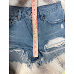 Levi's 501 Premium Womens 27 Distressed Denim Shorts Button Fly Light Wash Raw Photo 13