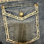 Luxe  Denim Jeans with Rhinestone accents and white stitching Photo 8