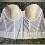 Vintage Jezebel white bridal bra corset bustier, size 34B Photo 9