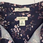 LL Bean Navy Blue Floral Wrinkle Free Pinpoint Oxford Long Sleeve Shirt Size XL Photo 9