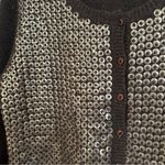 Beth Bowley Wool Cashmere Blend Cardigan Sweater Women's Large Black Sequin Black Photo 1