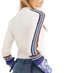 Free People  Switch It Up Cuff White Waffle Thermal Crochet Long Sleeve Top Sz XS Photo 4