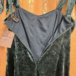 Forever 21 Forest Green Velvet Tie Shoulder Hook Eye Mini Dress S NWT Photo 6