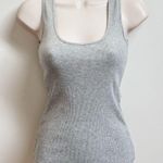 EXPRESS Vintage Scoop Neck Sparkle Tank Top Gray Ribbed Pullover Small Stretchy Photo 5