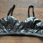 Pleather Crop Top Bralette Fashion Sports Bra Black Size undefined Photo 0