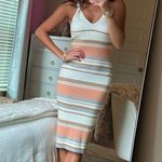 Striped Knit Midi Dress Multi Photo 0