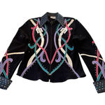 1849 Authentic Ranchwear Show Jacket Rhinestone Western Full Zip Black Buckle Size M Photo 0