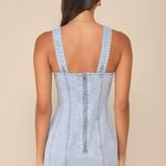 Lulus NWT Lulu’s Stylish Daze Light Wash Denim Sleeveless Bustier Mini Dress M Photo 2