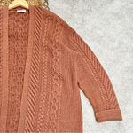 Nili Lotan X Target Cableknit Longline Cardigan Sweater Wool Blend Chunky Brown Size L Photo 6