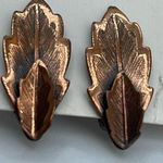 Bell  copper clip style double leaf earrings. Photo 0