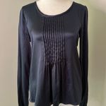 Etro dark blue silk long sleeve top size 38 Photo 1
