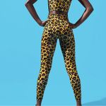 Adam Selman  Sport French Cut Honey Leopard Animal Print Athletic Leggings Medium Photo 2