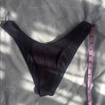 Black Ribbed Cheeky Bikini Bottom Photo 3