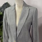 Derek Lam 10 Crosby micro plaid blazer jacket with knit sweater sleeve hem Black Size 8 Photo 3