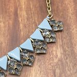 J.Crew  Statement Necklace Art Deco Triangle Rhinestone Geometric Gold Tone Photo 4