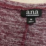 a.n.a . Wine Red & Silver Lightweight Knit Short Cuffed Sleeve Scoop Neck Top M Photo 5