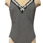 MiracleSuit  Swimsuit One Piece Black White Polkadot 14 Photo 0