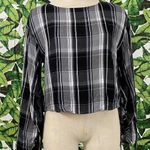 Urban Outfitters UO Plaid Runched Sleeve Top 124 Photo 0