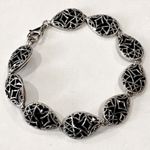 Onyx Black & Sterling Silver Filigree Bracelet Photo 3