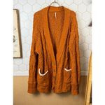 Free People  Montana Orange Oversized Cable Knit Cardigan - Size - Medium Photo 7