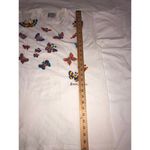 Swan Magic Embroidered Butterflies Shirt Tee 1994 Size S Vintage Cotton White Photo 4