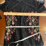 Desigual Dress Floral Embroidered Lace Bell Sleeve Black Size 44 Large cyberpunk Photo 7