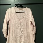 Soft Surroundings  Genevieve cotton crochet cottagecore Longsleeve Pink dress xs Photo 7